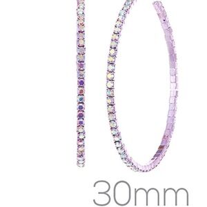 Iridescent/Rhinestone Gorgeous 🤩Hoop Earrings 30mm